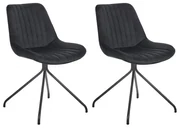 Set 2 buc scaune de sufragerie Navza (negru). 1081672
