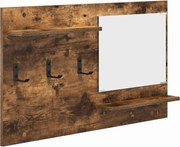 vidaXL Răcător de paltoane montat pe perete cu raft Stejar fumuriu