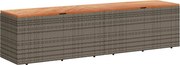 vidaXL Ladă depozitare grădină gri 220x50x54 cm poliratan lemn acacia