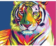 Pictura pe numere cu un cadru "Tigru colorat" 50x40 cm