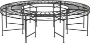 vidaXL Bancă circulară de copac, negru, Ø160 cm, oțel