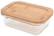 Caserola din sticla cu capac din bambus 370 ml