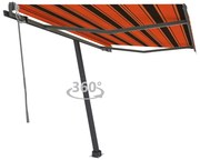 vidaXL Copertină autonomă retractabilă automat oranj&amp;maro 300x250 cm