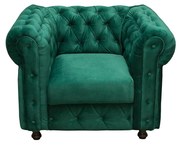 Fotoliu CHESTERFIELD cu arcuri, verde, 105x90x80 cm