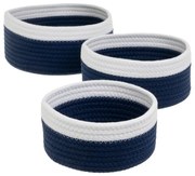 Coșuri de depozitare 3 buc. din material textil ø 26x11 cm – Casa Selección
