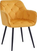 Scaun de design, ţesătură Velvet galben, FEDRIS NEW