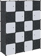 vidaXL Organizator cuburi depozitare cu 20 cuburi și tije de agățat PP