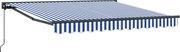 vidaXL Cadru de copertină Manual Albastru și Alb 300 x 250 cm