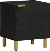 vidaXL Noptieră, negru, 40x33x46 cm, lemn masiv de mango