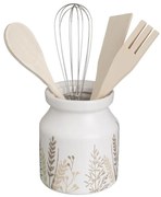 Set de ustensile de bucătărie din lemn cu suport 4 buc. Grass – Casa Selección