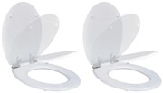 vidaXL Capace WC cu închidere silențioasă, 2 buc, alb, MDF