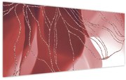 Tablou - Floare abstractă roșie N⁰1 (120x50 cm)