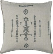 IB Laursen Husa de perna decorativa din in GREY 50x50 cm, gri cu broderie