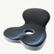 Perna ortopedica 2-in-1 sezut + suport lombar, forma L, memory foam, Gri Inchis