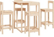 vidaXL Set mobilier de bar, 5 piese, lemn masiv de pin