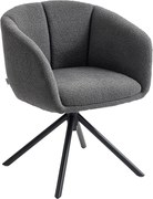 HOMCOM Fotoliu, scaun tapițat cu coajă de șezut confortabilă, rotativ, tapițerie plăcută, până la 120 kg, Gri închis | Aosom Romania