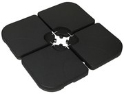 Outsunny Bază Umbrelă 4 Piese HDPE, Umplere cu Apă/Nisip, Suport Umbrelă cu Conectori, 104x104x7.5 cm, Negru | Aosom Romania