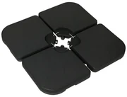 Outsunny Bază Umbrelă 4 Piese HDPE, Umplere cu Apă/Nisip, Suport Umbrelă cu Conectori, 104x104x7.5 cm, Negru | Aosom Romania