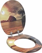 vidaXL Capac de toaletă cu închidere lentă Portocaliu 44 x 38 cm