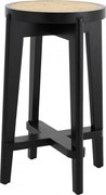 Scaun de bar din lemn finisaj negru design modern Dareau, H-67cm 114382 HZ