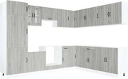 vidaXL Set de dulapuri de bucătărie 14 piese „Lucca” lemn Sonoma gri