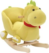 vidaXL Balansoar animal cu spătar dragon pluș 60x32x53 cm verde lime