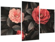 Tablou - Flori roșii pe fundal întunecat (90x60 cm)