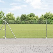 vidaXL Stâlp de gard. 52 pcs Argintiu 3.2 x 3.2 x 110 cm Oțel