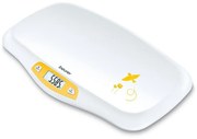Cantar electronic pentru bebelusi Beurer BY 80, 20 kg max. greutate, Functie tara, 50x31 cm, Alb/galben