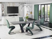 Masă de sufragerie extensibilă 160-220 cm Fredda (negru + gri) (pentru 6 8 persoane). Promo -6%. 1048853