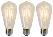 Set de 3 becuri cu filament LED E27 ST64 4W 320lm 2700K