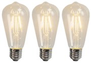 Set de 3 becuri LED cu filament E27 ST64 4W 320lm 2700K