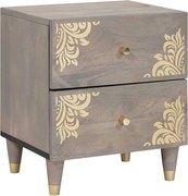 vidaXL Dulap de noapte Gri 40 x 33 x 46 cm Lemn de mango solid