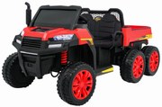 Masinuta Electrica cu acumulator pentru copii NOVOKIDS™ Farmer Beast Buggy, 6 roti, 2 locuri, Cu remorca si faruri luminoase, Roti din Cauciuc EVA,