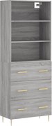 vidaXL Dulap înalt, gri sonoma, 69,5x34x180 cm, lemn compozit