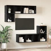 vidaXL Set comodă TV Pe perete 4 pcs Stejar negru 37 x 37 x 142.5 cm