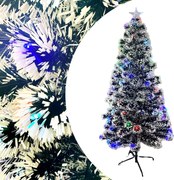 Brad artificial de Craciun, cu instalatie inclusa, cu varf stea, cu suport, 150 cm, BLED150