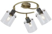 Spot de tavan de design bronz cu sticlă transparentă rotundă cu 3 lumini - Domo