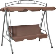 vidaXL Balansoar de exterior extensibil cu copertină, cafeniu