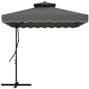 Outsunny Umbrelă Soare 2,5m Volane Duble Cruce | Aosom Romania
