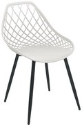 Scaun Bucatarie/Dining Silmo Polipropilena Alb, Picioare Metalice
