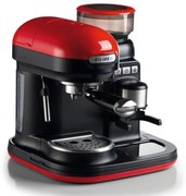 Espressor manual Ariete ESPRESSO MODERNA 1318/00, 1080W, 15 bar, 0.8 L, Rasnita de cafea incorporata, Spumare lapte, Rosu