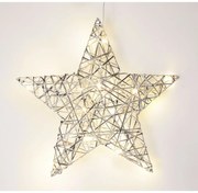 Stea de Crăciun luminoasă Silver, 30 x 30 cm, 20micro LED, cu baterii