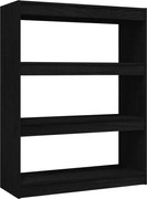 vidaXL Bibliotecă/Separator cameră, negru, 100x30x103 cm, lemn de pin