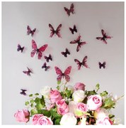 Set 18 autocolante cu efect 3D Ambiance Butterflies, roz