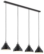 Lustra cu 4 pendule suspendate din Sticla, Negru, VENTURA