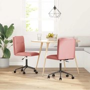 vidaXL Scaune de sufragerie 2 buc piele artificială roz