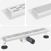 vidaXL Drenaj pentru duș cu design pe linie Argintiu 60 cm