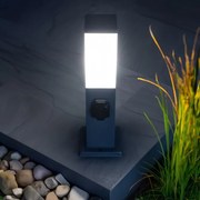 Brilagi - Lampă de exterior NOVA cu 2 prize SCHUKO, 1xE27/15W/230V, 40 cm, IP44, antracit