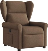 vidaXL Fotoliu rabatabil, maro, material textil